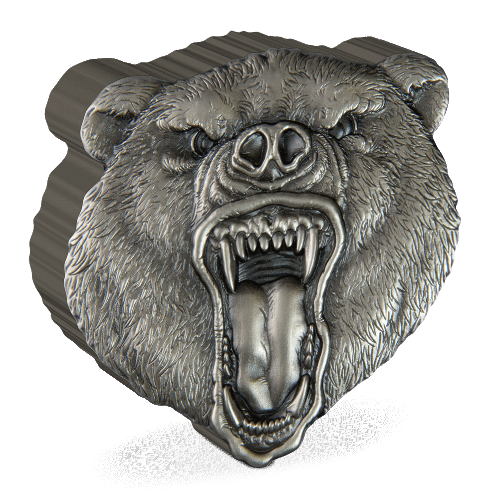 Grizzly Bear – Fierce Nature 2oz Silver Coin | New Zealand Mint