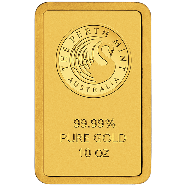 10oz Gold Minted Bar Perth Mint - New Zealand Mint