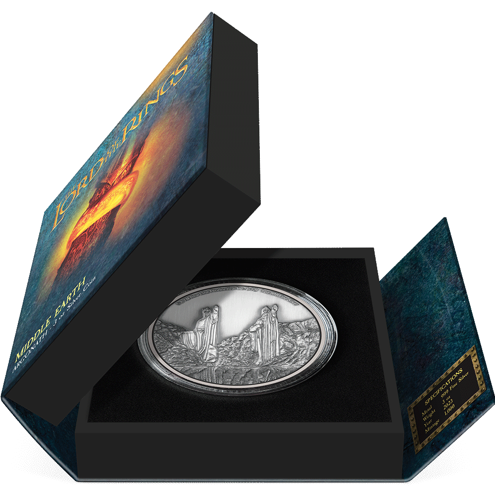 FRODO 20TH ANNIVERSARY OF THE LORD OF THE RINGS - 2021 1 oz Pure Silver  Bullion Coin in Capsule - New Zealand - Mintage of 10,000 - The Coin Shoppe