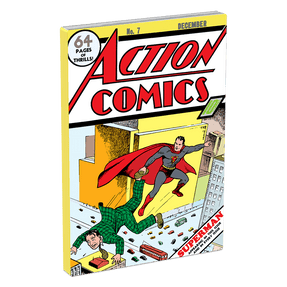 The coin is coloured on all sides, representing the 1938 comic cover, along with the spine and pages. Limited to 5,000 coins.