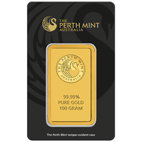 100g Gold Minted Bar Perth Mint - New Zealand Mint