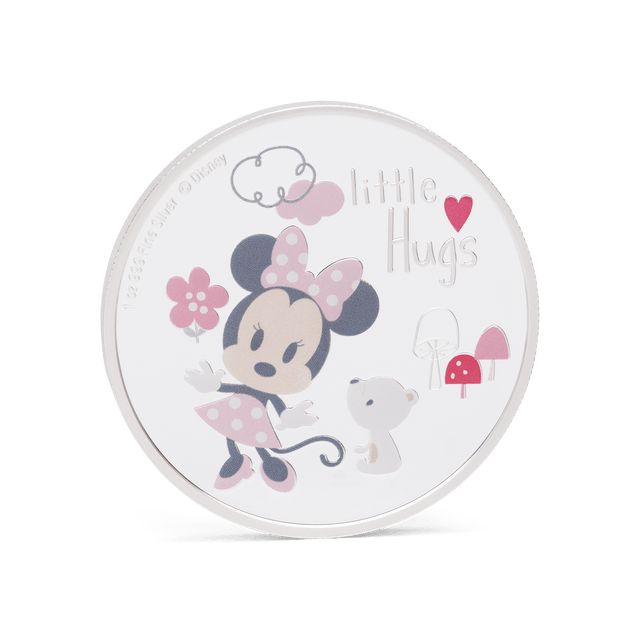 Mark the special occasion of a Baby Girl’s birth with the sweetness of this Disney Little Hugs coin. Displays Disney’s Minnie Mouse in her adorable baby form. Lovely motifs and the engraving ‘Little Hugs’ further symbolise tender moments. Only 2,024 available. - New Zealand Mint