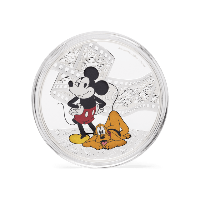 You could be one of just 1,000 special fans in the world to call this collectible yours! 3oz of pure silver with an impressive 60mm diameter, the coin features Disney’s Mickey Mouse with his loyal sidekick Pluto. - New Zealand Mint