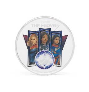 Captain Marvel, Monica Rambeau and Ms Marvel team up to save the universe on this 1oz pure silver coin. Features Marvel Studios’ The Marvels in striking colour. Only 2,023 available worldwide! - New Zealand Mint